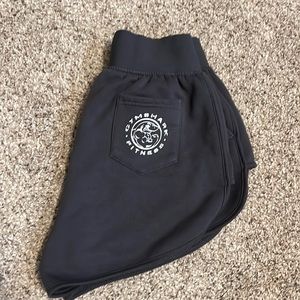 Gym shark, navy blue fleece shorts. Size small.